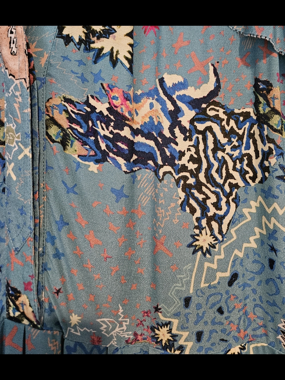 Zadig & Voltaire Blue & Multicolour Ruskie Glam Ruffled Dress - Picture 11 of 13
